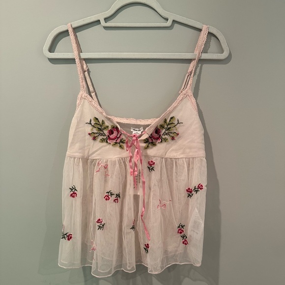 Kimchi Blue Faith Embroidered Babydoll Tank Top - Picture 4 of 8